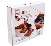 Stylebest Pet Dog Ladder Foldable Soft Elastic Climbing Stairs for High Bed and Sofa, Large Capacity Storage Box, Flannel and Sponge, 60 X 35 X 30cm (Grey)