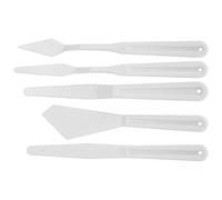 Stylebest Plastic Palette Knife Set of 5 Durable Ergonomic Painting Tools for Oil Acrylic and Gouache Art Creation