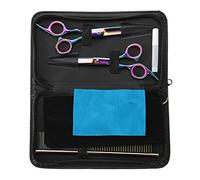 Stylebest Professional Dog Hair Cutting Scissors Set for Pet Grooming, Curved Shear and Thinning Scissors, Made of Durable Stainless Steel, Includes Comb and Cloth