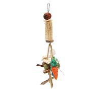 Stylebest Rabbit Cage Hanging Chew Toys for Teeth Grinding with Natural Wood and Corn Cob for Small Pets 30x7cm
