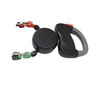 Stylebest Retractable Dog Leash Durable and Reflective Dual Leash System for Walking Two Dogs Made of Premium Materials 3 Meters Long (Black)