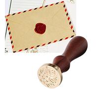 Stylebest Sealing Wax Stamp Antique Retro Design Wooden Handle for Wedding Invitations and Greeting Cards 25mm (Blessings for you)