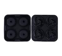Stylebest Silicone Ice Block Mold Set 4 Grids Beautiful Rose Flower Shape for DIY Cake Decoration and Kids Play 2 Units