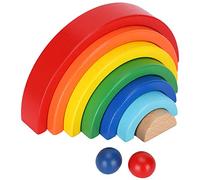 Stylebest Stacker Toy, Colorful Wooden Building Blocks | Promotes hand-eye coordination, Non-, Engaging color recognition, Versatile play scenarios