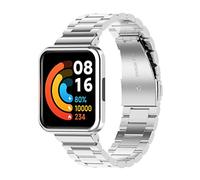Stylebest Stainless Steel Strap with Protective Case, Compatible for Lite International Version, Metal Wristband with Multiple Colors for Men and Women (silver)