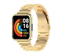 Stylebest Stainless Steel Strap with Protective Case, Compatible for Lite International Version, Metal Wristband with Multiple Colors for Men and Women (gold)