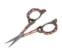 Stylebest Vintage Scissors with Flower Pattern, Durable Stainless Steel for DIY Sewing Crafts, 11.5cm Total Length, Perfect for Dressmaking (Dark Copper Plating)