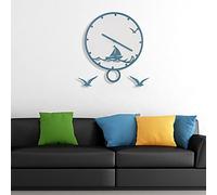 Stylebest Wall Clock Simple Style Blue Design Silent Movement for Living Room and Office Decoration 35cm
