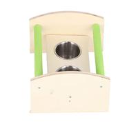 Stylebest Wood Stand with Sturdy Design and 2 Stainless Steel Feeding Cups for Bird Training and Playtime Outdoors
