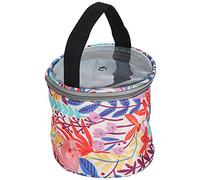 Stylebest Yarn Bag with Ingenious Structure, Stylish and Practical Yarn Storage Tote Organizer for Knitting Supplies, Ideal for Travel and Home Use, Oxford Cloth, 1 Unit (Orange Leaves)
