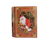 stylebox Tin Shaped Like a ''Santa’s List'' Christmas Book, Biscuit Tin, Decorative Container Box Storage, Retro, Very Large, Approx. 24.5 x 21 x 9 cm