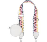 styleBREAKER Bag Shoulder Strap Adjustable Zigzag Pattern with Small Purse, Interchangeable Bag Strap, Phone Lanyard, Phone Chain 02013036, Colour:White