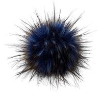 styleBREAKER Faux Fur Pompom for Hats and Beanies, Fake Fur, Winter Fur Bobble 04024161, Colour:Blue-Black