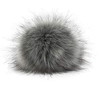 styleBREAKER Faux Fur Pompom for Hats and Beanies, Fake Fur, Winter Fur Bobble 04024161, Colour:Light-Grey-Black