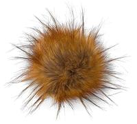 StyleBREAKER Faux Fur Pompom for Hats and Beanies, Winter Fur Bobble 04024161, Beige-Brown-Black