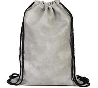 styleBREAKER Faux Leather Drawstring Backpack 44x30cm,Light-Grey