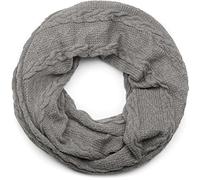 styleBREAKER fine-knit loop scarf with plait pattern, winter snood, knit scarf, unisex 01018151, Colour:Grey