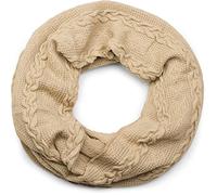 styleBREAKER fine-knit loop scarf with plait pattern, winter snood, knit scarf, unisex 01018151, Colour:Beige