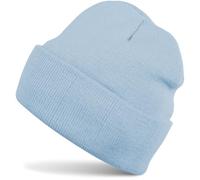 styleBREAKER Kids Knit Beanie with Wide Brim, Double-Layer Hat for Ages 2-5 04024030, Colour:Light Blue