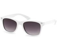 styleBREAKER Kids Nerd Sunglasses with plastic frame and polycarbonate lenses, classic retro design 09020056, Colour:White Frame/Grey Gradient Glass