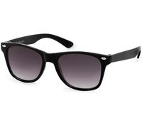 styleBREAKER Kids Nerd Sunglasses with plastic frame and polycarbonate lenses, classic retro design 09020056, Colour:Black Frame/Grey Gradient Glass