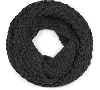 styleBREAKER knit loop scarf in a rough knit pattern, unicolour rough knit snood, winter knit scarf, unisex 01018157, Colour:Dark Grey