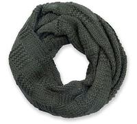 styleBREAKER knit loop scarf with patent pattern, single-colour fine-knit snood, winter knit scarf, unisex 01018152, Colour:Olive-Green