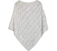 styleBREAKER Knitted Poncho with Cable Pattern, Round Neck Knit Poncho, Chunky Knit, Women's 08010040, Colour:Light-Grey