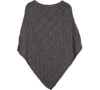 styleBREAKER Knitted Poncho with Cable Pattern, Round Neck Knit Poncho, Chunky Knit, Women's 08010040, Colour:Dark Grey