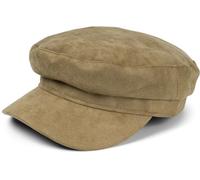 styleBREAKER Ladies Balloon Cap in Soft Suede Look, Peaked Bakerboy Newsboy Cap 04023091, Colour: Olive