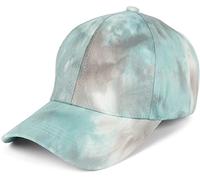 styleBREAKER Ladies Baseball Cap with Batik Pattern, Pattern Unique, 6-Panel, Basecap, Click & Snap Adjustable 04023082, Colour:Mint Green-Grey