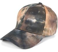 styleBREAKER Ladies Baseball Cap with Batik Pattern, Pattern Unique, 6-Panel, Basecap, Click & Snap Adjustable 04023082, Colour:Black-Orange