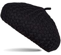 styleBREAKER Ladies fine Knit Beret with Braided Pattern, Winter, Beret, béret, French Cap 04024201, Colour:Black