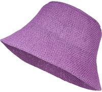 styleBREAKER Ladies Fishing Hat Made of airy Woven Paper Straw, Foldable Crush hat, Sun hat, Bucket Hat 04025032, Lilac