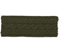 styleBREAKER ladies knitted headband unicoloured with cable stitch, thermo fleece lining, winter headband uni 04026058, Colour:Olive