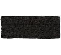 styleBREAKER ladies knitted headband unicoloured with cable stitch, thermo fleece lining, winter headband uni 04026058, Colour:Black