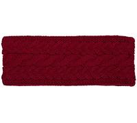 styleBREAKER ladies knitted headband unicoloured with cable stitch, thermo fleece lining, winter headband uni 04026058, Colour:Claret-Red