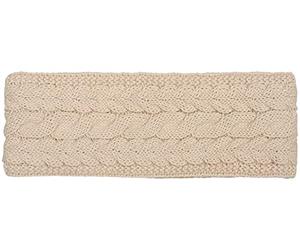 styleBREAKER ladies knitted headband unicoloured with cable stitch, thermo fleece lining, winter headband uni 04026058, Colour:Beige