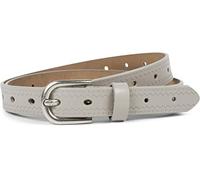 styleBREAKER Ladies Leather Belt Plain with Aztec Zigzag Embossing and Embossed Thorn, shortenable 03010110, Colour:Light-Grey, size:90cm