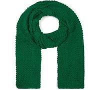 styleBREAKER Ladies Long Knit Scarf with Wavy Knit Pattern, Warm Winter Knit Scarf Unicoloured 01018168, Colour:Green