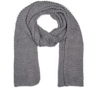 styleBREAKER Ladies Long Knit Scarf with Wavy Knit Pattern, Warm Winter Knit Scarf Unicoloured 01018168, Colour:Grey
