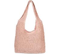 styleBREAKER Ladies Paper Straw Bag with Long Wide Handles, Beach Bag, Shoulder Bag, Braided Bag 02012397, Colour:Old Rose