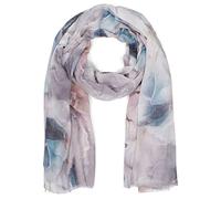 styleBREAKER Ladies Scarf with elegant marble pattern and short fringes, light scarf in pastel colours, stole 01016219, Colour:Grey