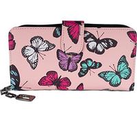 styleBREAKER Ladies Wallet with Colourful Butterfly Pattern, Vintage Design, Zipper, Purse 02040156, Colour:Rose