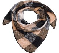 styleBREAKER Ladies XXL woven triangle scarf with colourful check pattern, triangle scarf plaid, winter scarf warm and soft, scarf 01020050, Colour:Light brown-black-white