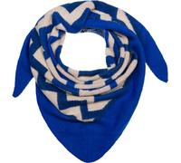 styleBREAKER Ladies XXL woven triangle scarf with colourful zig-zag pattern, triangle scarf, winter scarf, warm and soft, scarf 01020049, Colour:Blue-Dark Blue