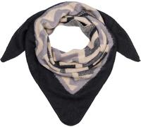 styleBREAKER Ladies XXL woven triangle scarf with colourful zig-zag pattern, triangle scarf, winter scarf, warm and soft, scarf 01020049, Colour:Black-Grey