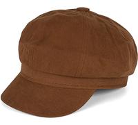 styleBREAKER Mocca Brown Ladies Balloon Cap in Soft Fabric, Vintage Peaked Cap with Bakerboy Style