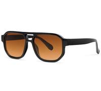 styleBREAKER Navigator Sunglasses Recycled Square Glasses Bold Frame Double Bridge & UV400 Sustainable Marine Plastic Includes Fabric Bag & Cleaning Cloth