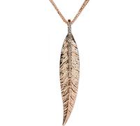 styleBREAKER necklace with leaf pendant and glittering rhinestones, 3 chains, lobster clasp, women 05030019, color:Rose Gold